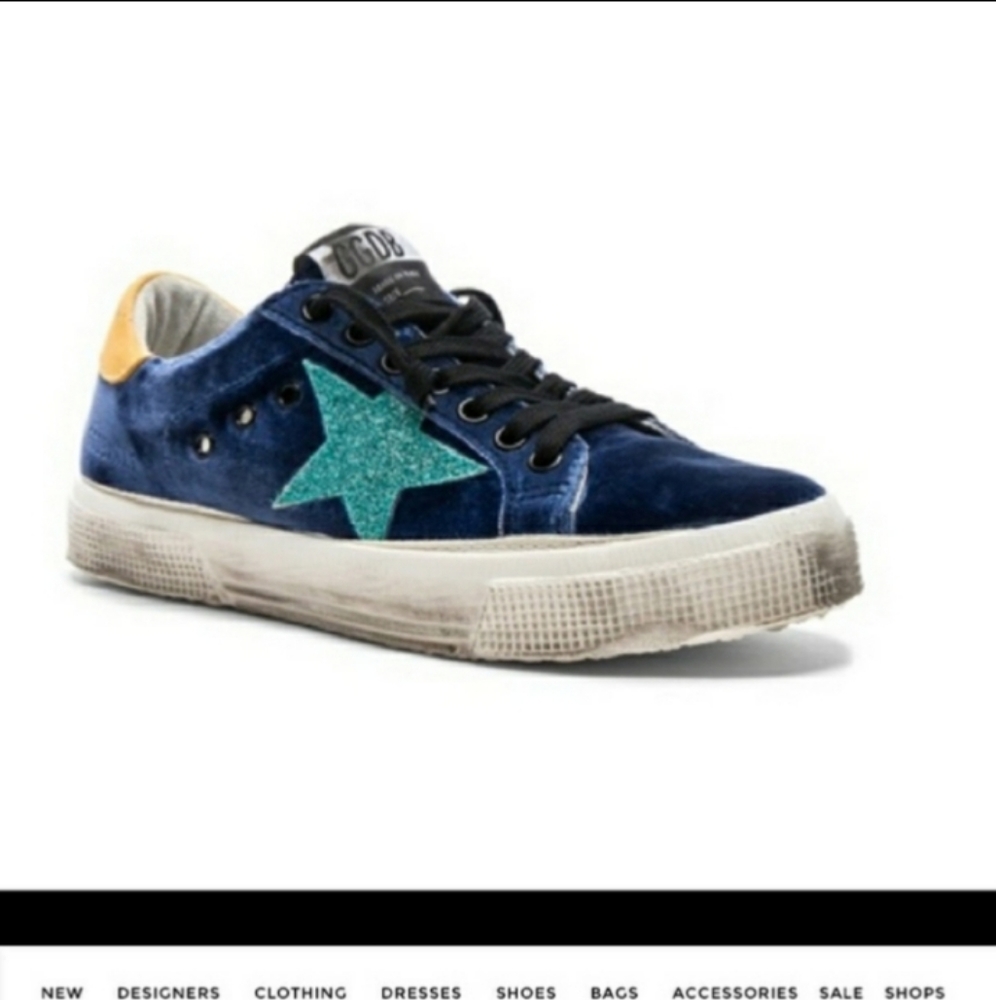 HELP!!! ISO!! Golden Goose Blue Velvet May Sneakers 40 - Picture 1 of 3